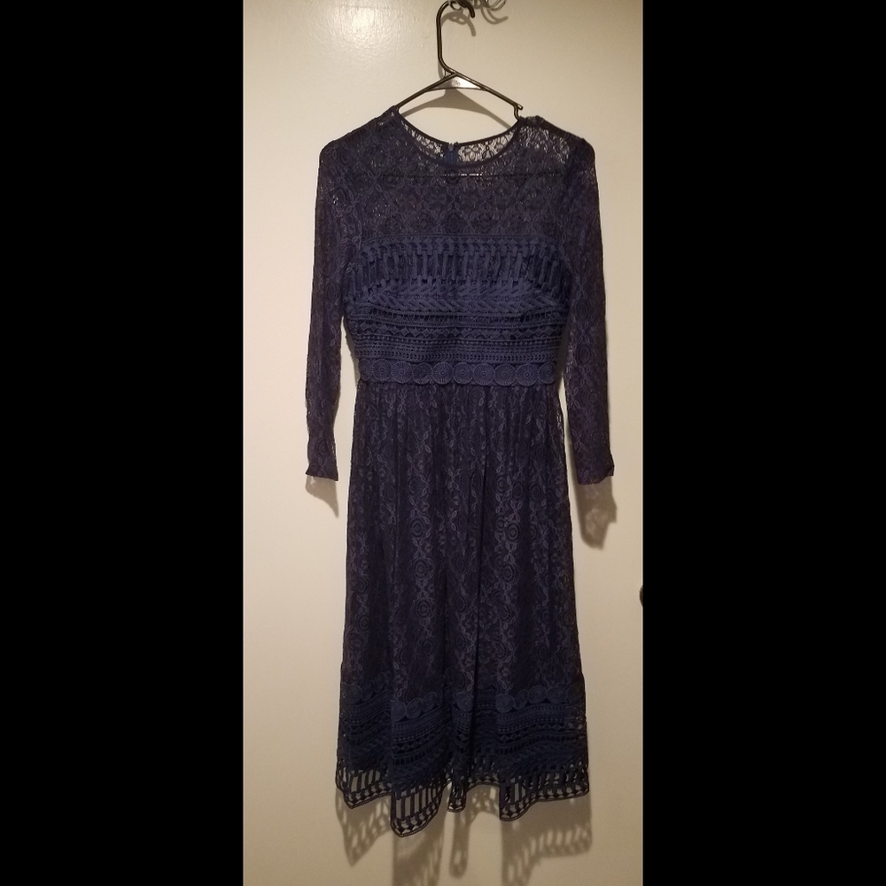 Navy blue lace midi dress - ASOS - size 4